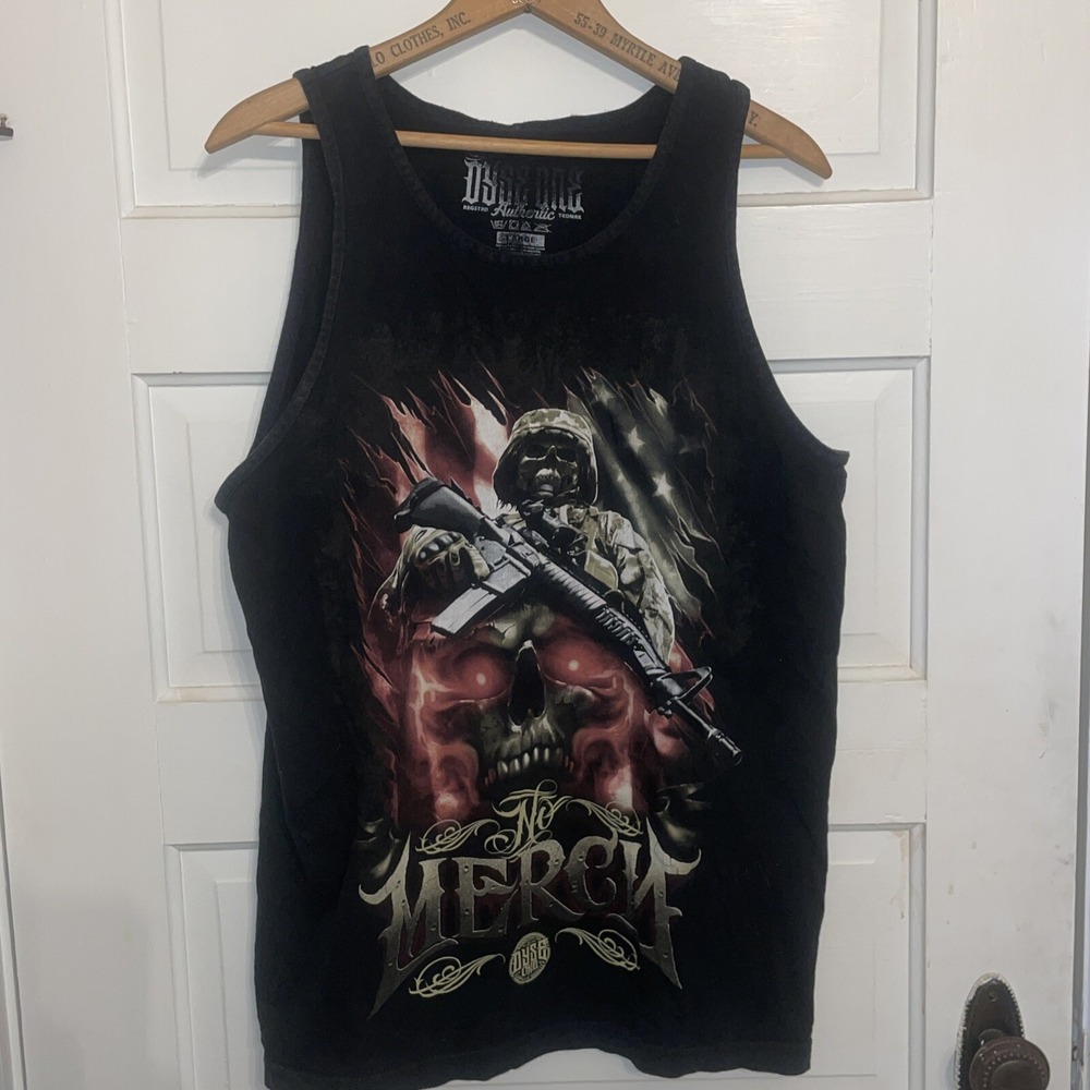 Dyse One Registered Authentic No‎ Mercy Black Tank Top Sz L